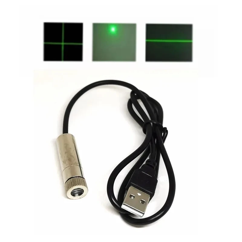 

515nm 520nm 10mw Focusable Positioning Alignment Tool Green Dot/Line/Cross Laser Diode Module With USB