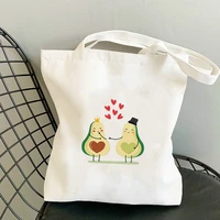 avocado customizable bag canvas tote mom shopper woman fabric burlap designer handbags 2021 logo big printed shopping white bags