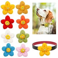 20pcs solid color flowers pet adjustable bow tie creative pet bowknot bowtie collar puppy dog collar accessories pet supplies