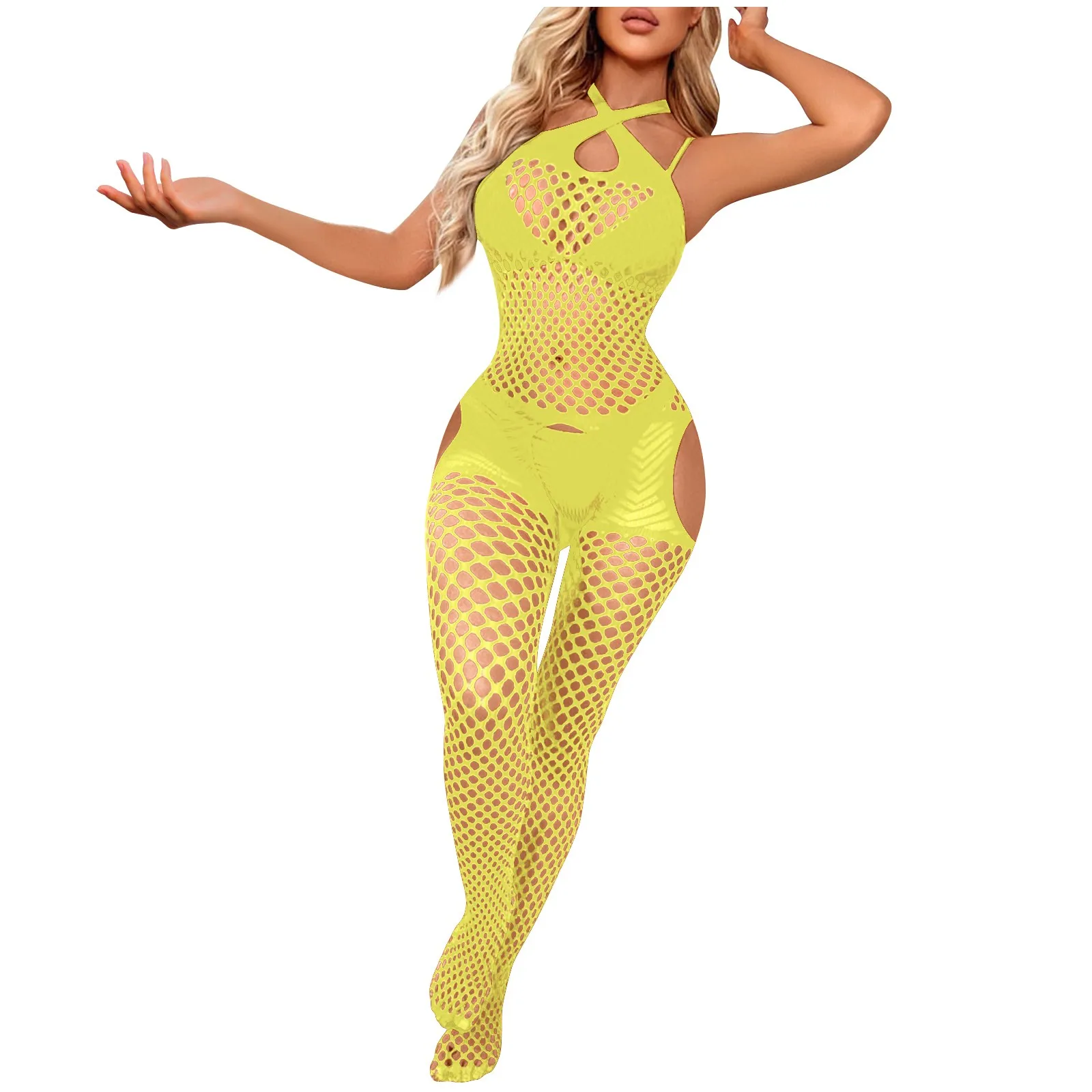 

Женское высокоэластичное ажурное белье, пикантное однотонное эротическое нижнее белье, пижамы, шарнирные носки в сеточку, комплект сексуальных