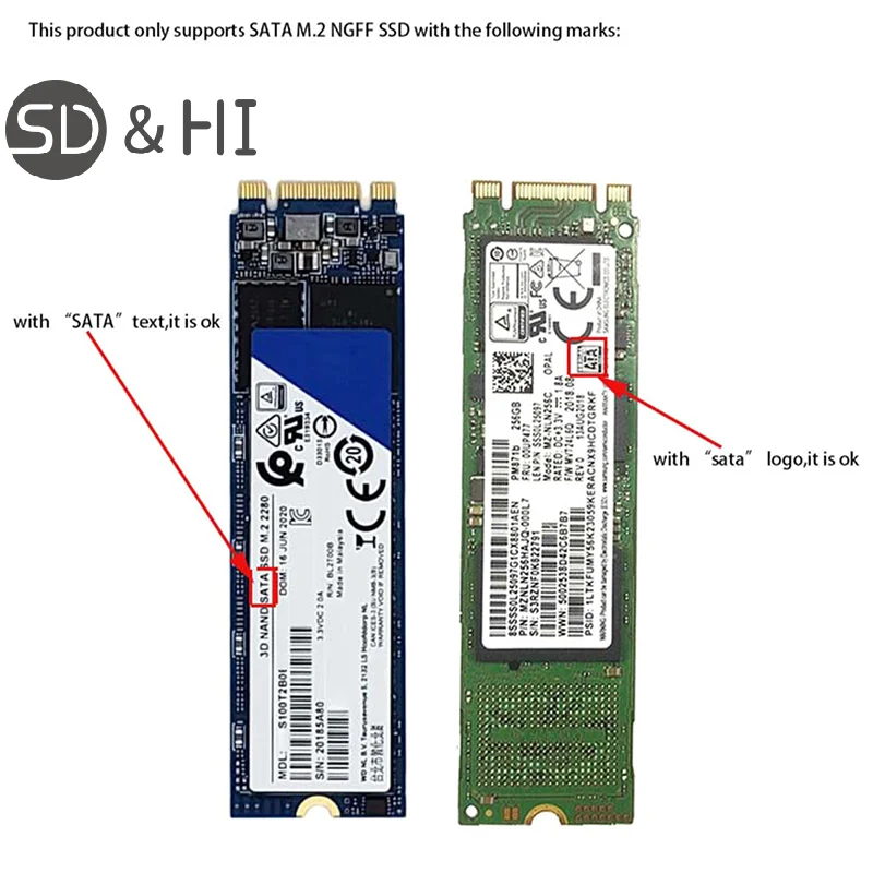 B + M ключ SATA M.2 Ngff Ssd к Sata 3 сборщик адаптер расширения карта M2