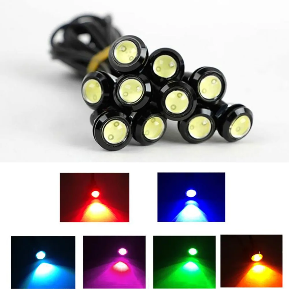 

10Pcs Daytime Running Lights Source Backup Reversing Parking Signal Lamp Waterproof 18MM 23mm Black/Sliver Led Eagle Eye