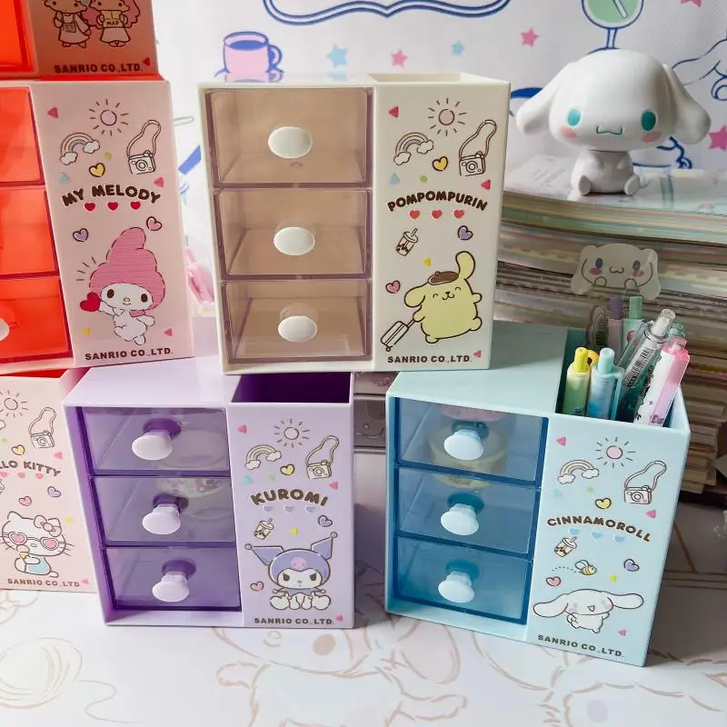 

Sanrio Kuromi Cinnamoroll коробка для хранения аниме Мой Мелодия помпон пурин литтлетвинтерс Kawaii мультфильм ювелирные изделия канцелярские принадлежности коробка для хранения