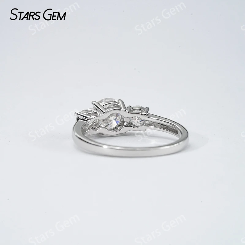 Кольцо из стерлингового серебра с муассанитом S925 блестящее кольцо модное