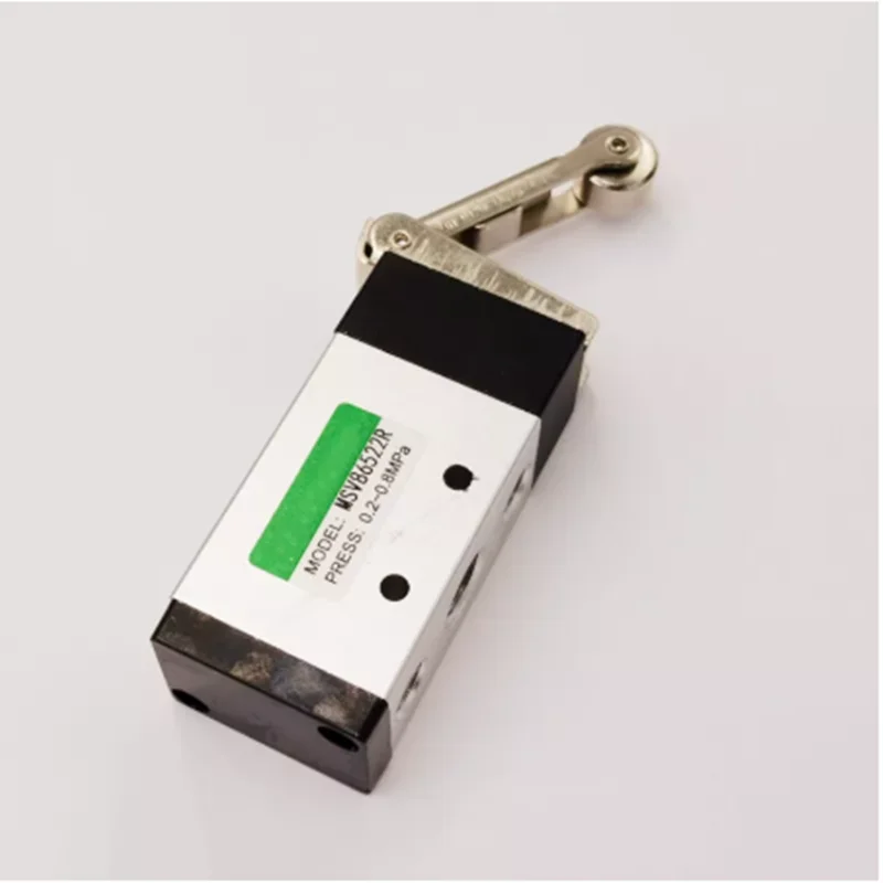 

MV-09 Roller Lever 2 Position 5 Way Scroll Wheel Mechanical Valve MV522R Air Inlet Outlet 1/4" Exhaust 1/8"