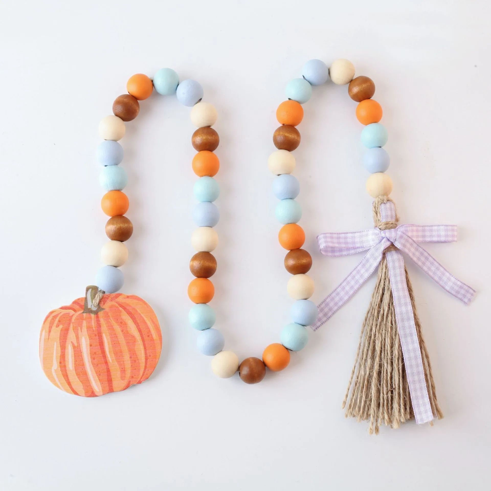 Новинка 2023 деревянная гирлянда из бусин с кисточками на День Благодарения