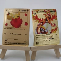 new takara tomy pokemon cards metal card v card pikachu charizard golden vmax card kids game collection cards christmas gift