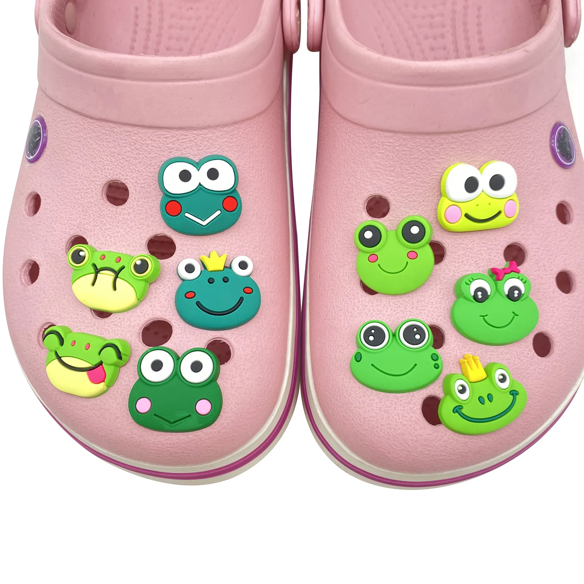 Фото Декоративные пряжки-шармы серии «Лягушка» для обуви Crocs, аксессуары для сандалий, DIY, модные игрушки в стиле Y2K, аниме, мультфильмы, милые кавайные украшения №2