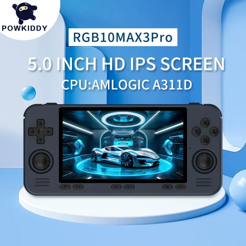 

POWKIDDY RGB10 MAX3 Pro Retro Pocket 854*480 5 Inch Ips Screen Amlogic A311D Open-Source Handheld Game Console Children's Gifts