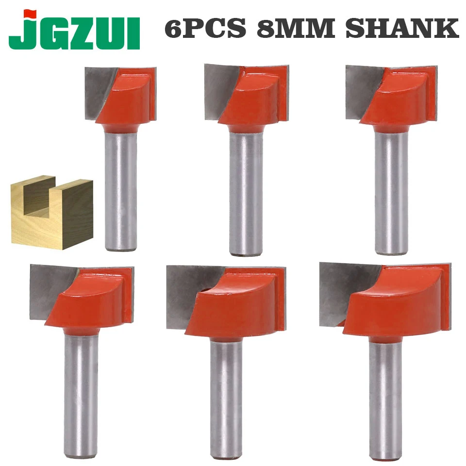 

6pcs 8mm Cleaning bottom Engraving Bit solid carbide router bit Diameter CNC milling cutter endmill for wood