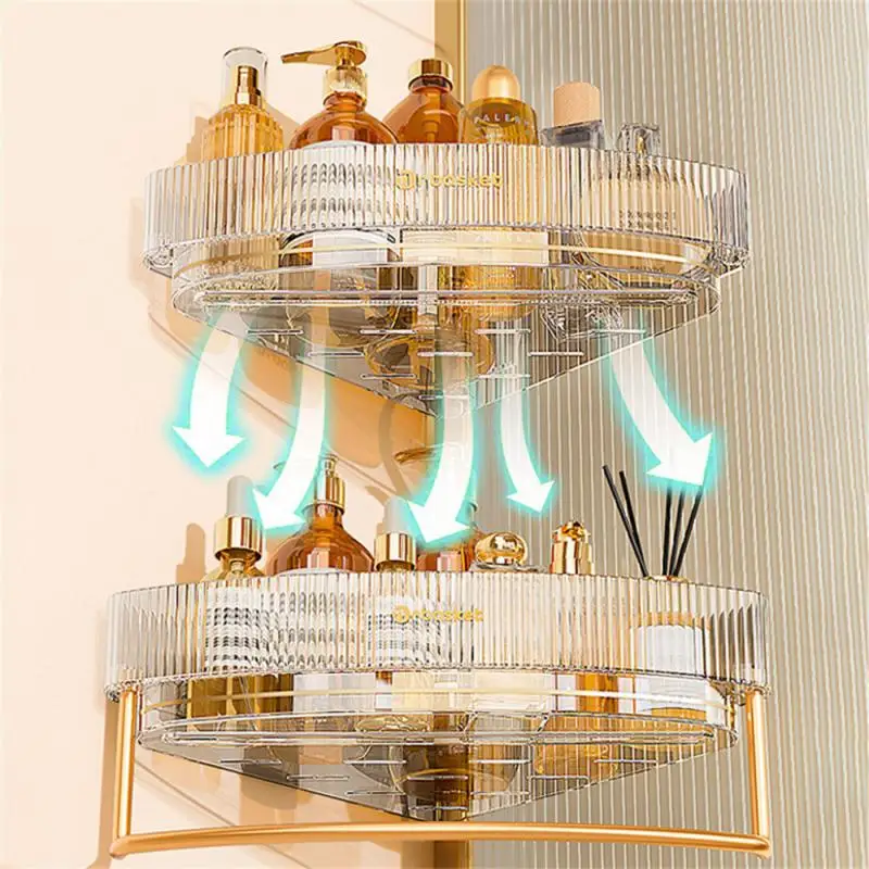 

Роскошный Черный стеллаж для хранения косметики, прозрачный стеллаж для хранения в ванной комнате и органайзер, штатив для хранения, штатив