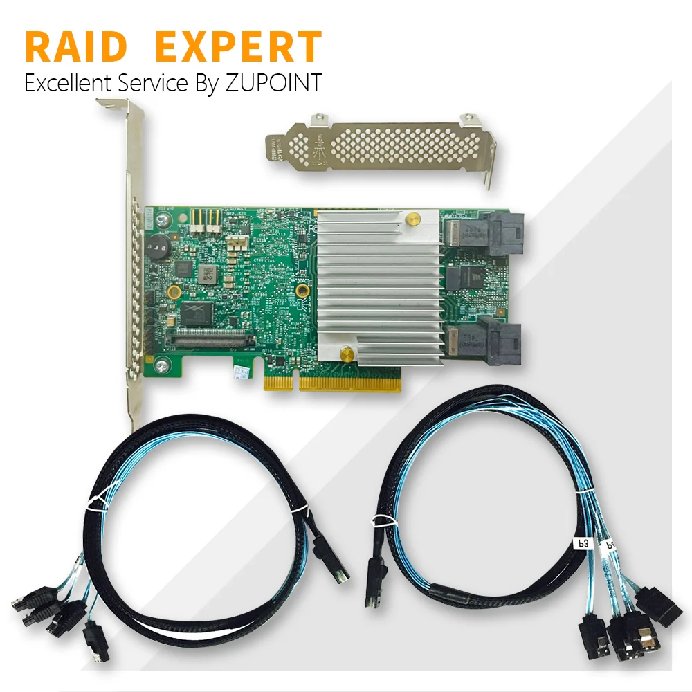 

ZUPOINT LSI S3108 9362-8i 1GB 8-Port 12Gb/s RAID Controller Card SAS PCI E RAID Expander+2*SFF-8643 SATA
