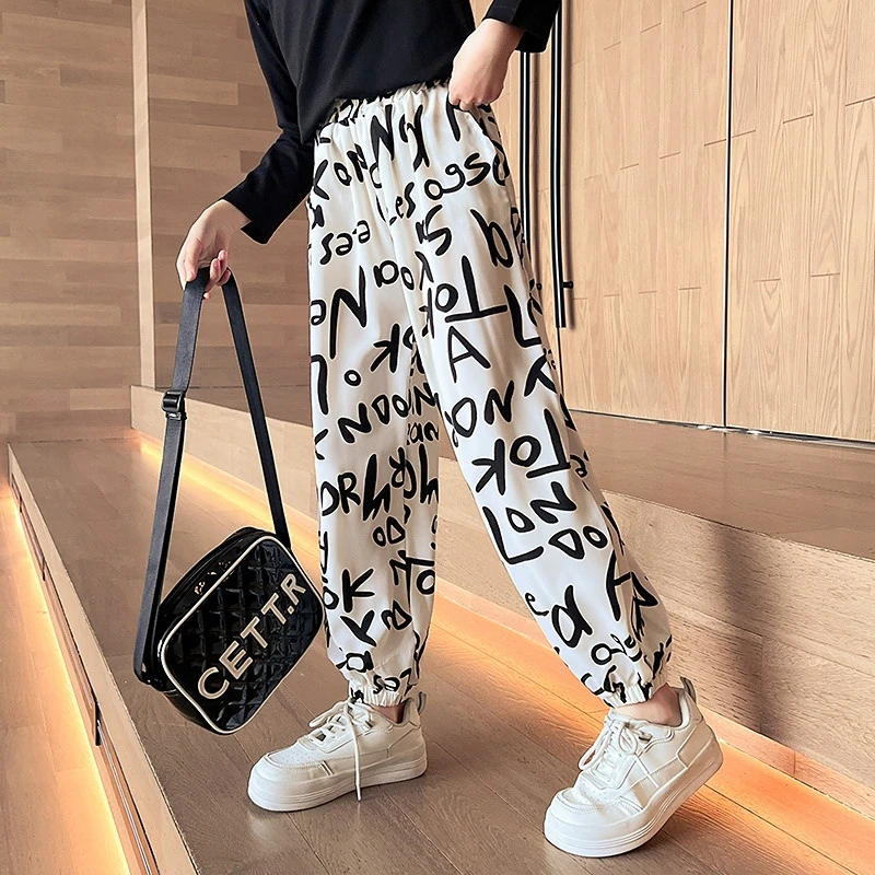 

Girls Pants Summer Teen Casual Trousers Breathable Bloomers Baby Anti-Mosquito Kids Pants Casual Loose Children Girls Clothing