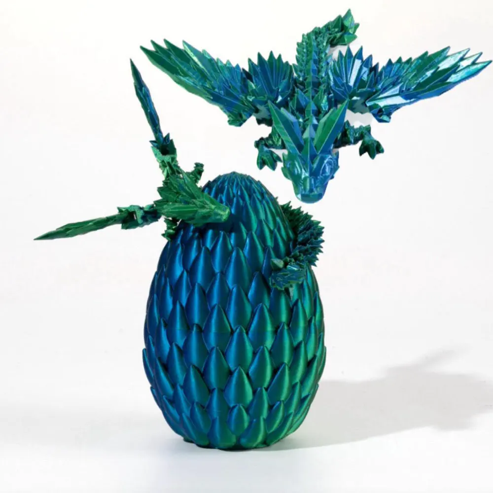 Фигурки дракона и яйца с 3D рисунком драгоценный камень многошарнирный подвижный