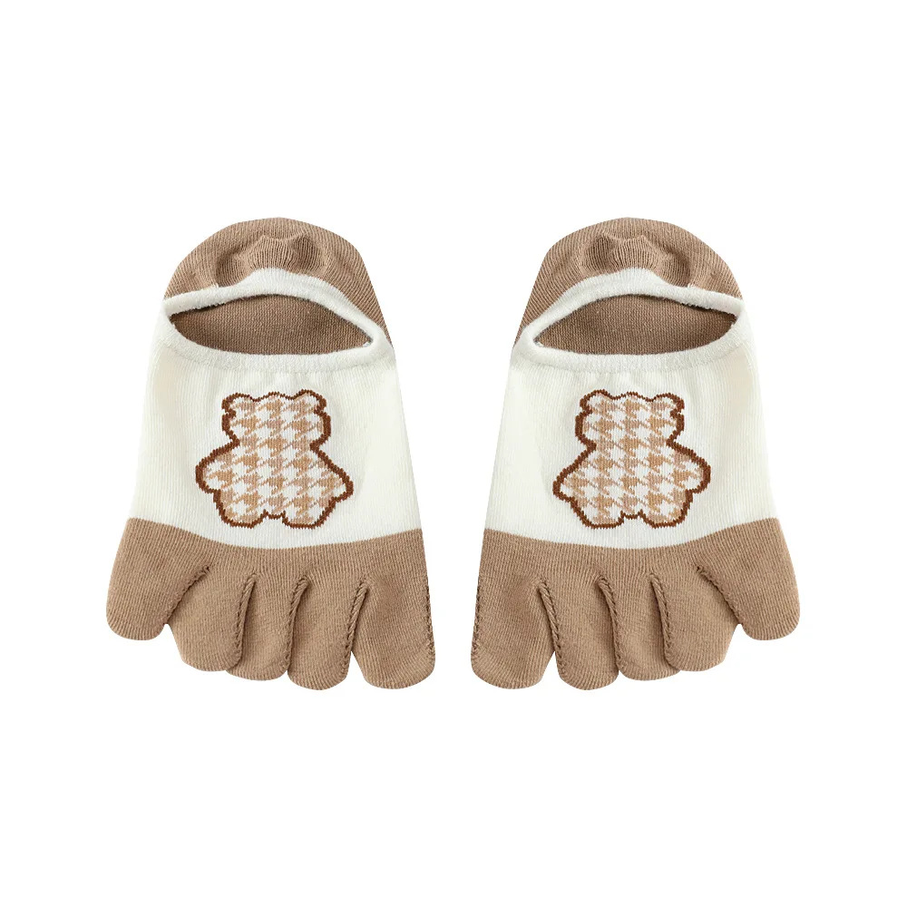 Women Five Toe Yoga Socks Non-Slip Bandage Ballet Dance Backless Sock Fitness Exercise Pilates Sport Ladies Socks Gym Slippers