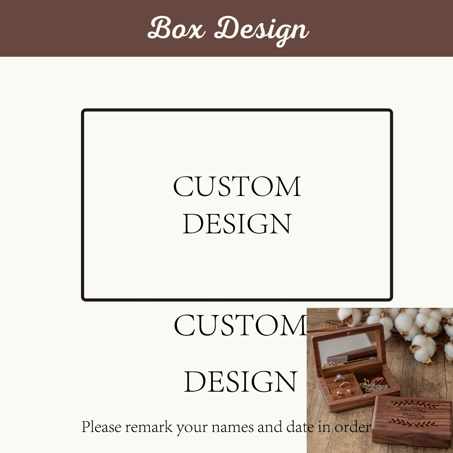 

Деревянная шкатулка для ювелирных изделий, с гравировкой