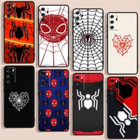 marvel spiderman art logo phone case for huawei p10 p20 p30 p40 p50 lite pro 2019 plus lite e 5g black luxury silicone back soft