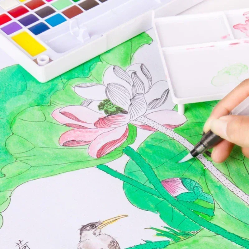 Детская рукописная живопись растение линия раскраски тщательная акварель