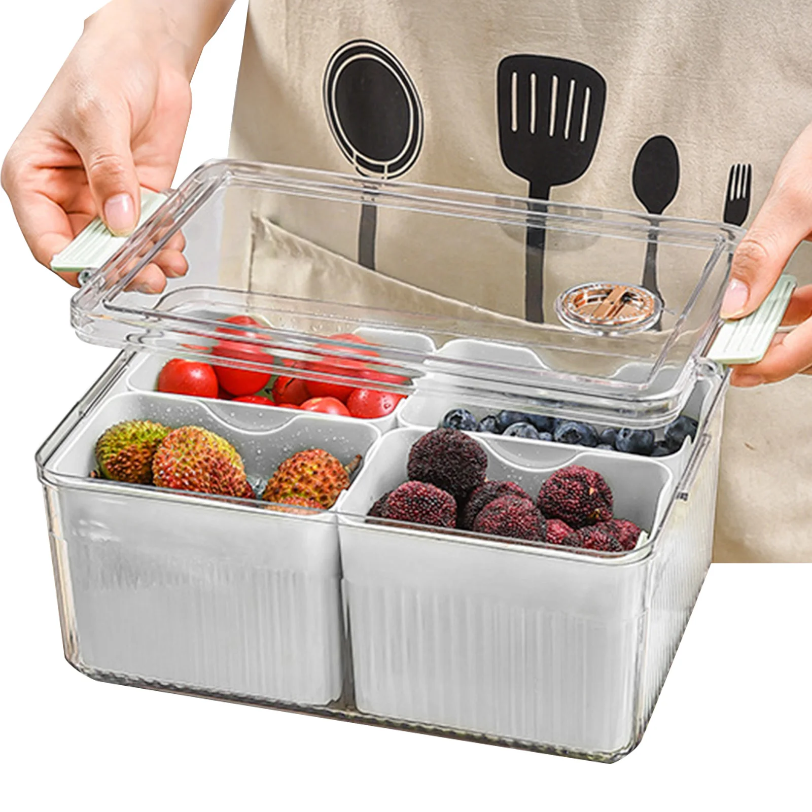 

Контейнер для хранения еды в холодильнике, многоразовые разделенные стандартные компактные контейнеры для еды, закусок, еды, фруктов