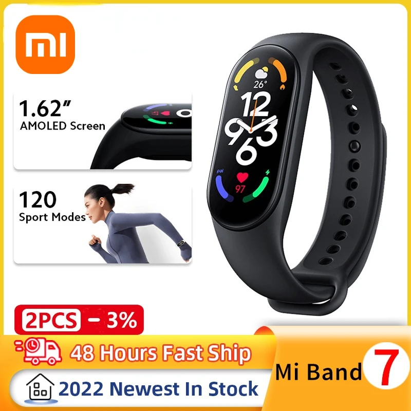 

Xiaomi Mi Band 7 Smart Bracelet 2022 Newest 1.62" AMOLED Screen 120 Workout Modes Sport Wristband Smart Watch Miband 7 PK Band 6