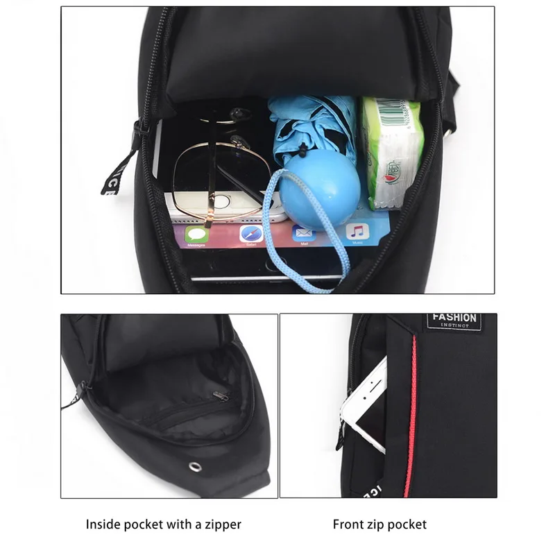 Men Shoulder Bags Nylon Waist Pack Sling Bag Crossbody Outdoor Sport Shoulder Chest Daily Picnic Canvas Messenger Bag