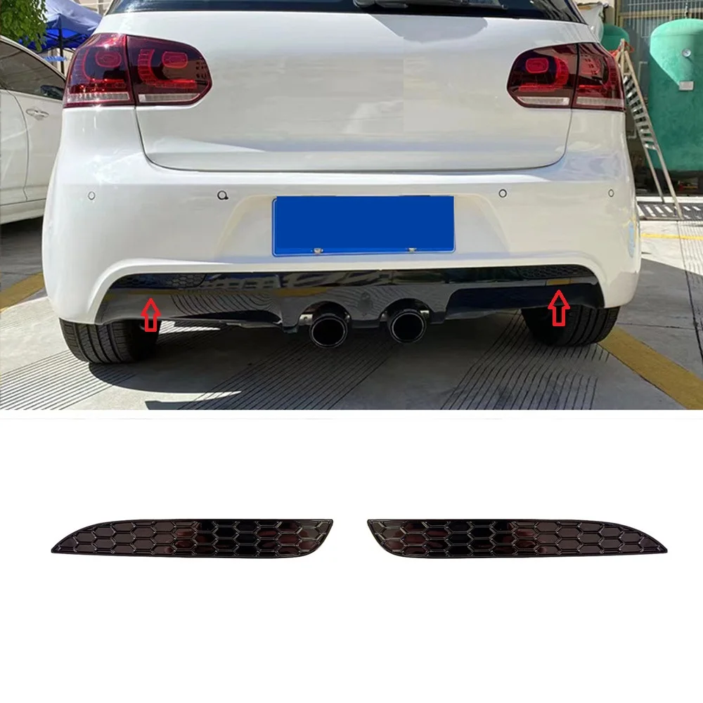 

Для VW Golf 6 7 7,5 8 MK6 MK7 MK7.5 MK8 GTI R-Line R20 ABS глянцевый черный 2 шт. Автомобильный задний бампер отражатель крышка отделка Авто Наклейка