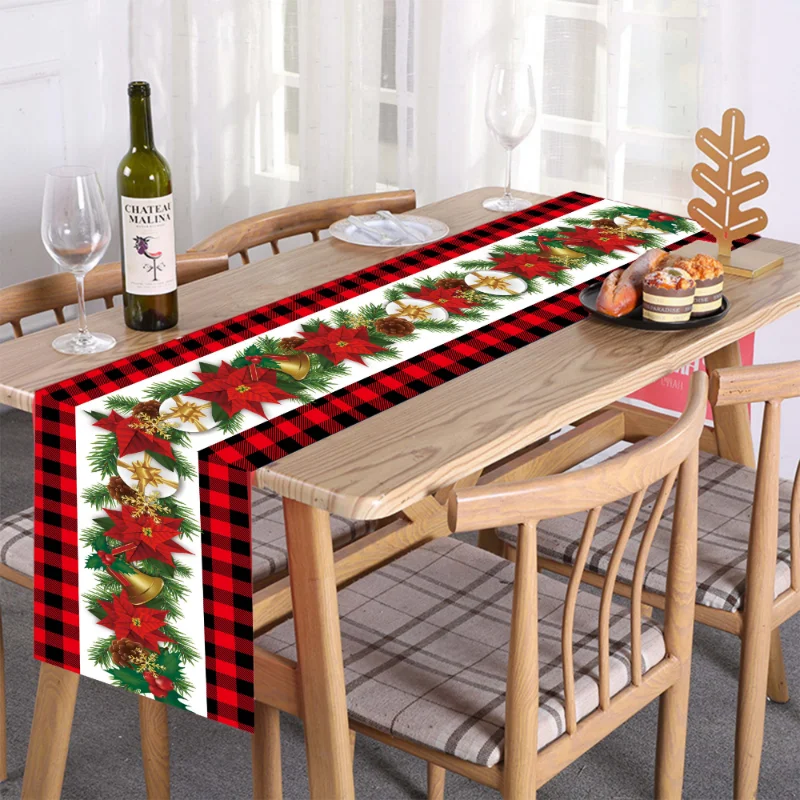 

Christmas Printed Table Flag Desktop Decorative 180*35cm Christmas Tablecloth Fashion Fabric New New Year's Gift Xmas Decor