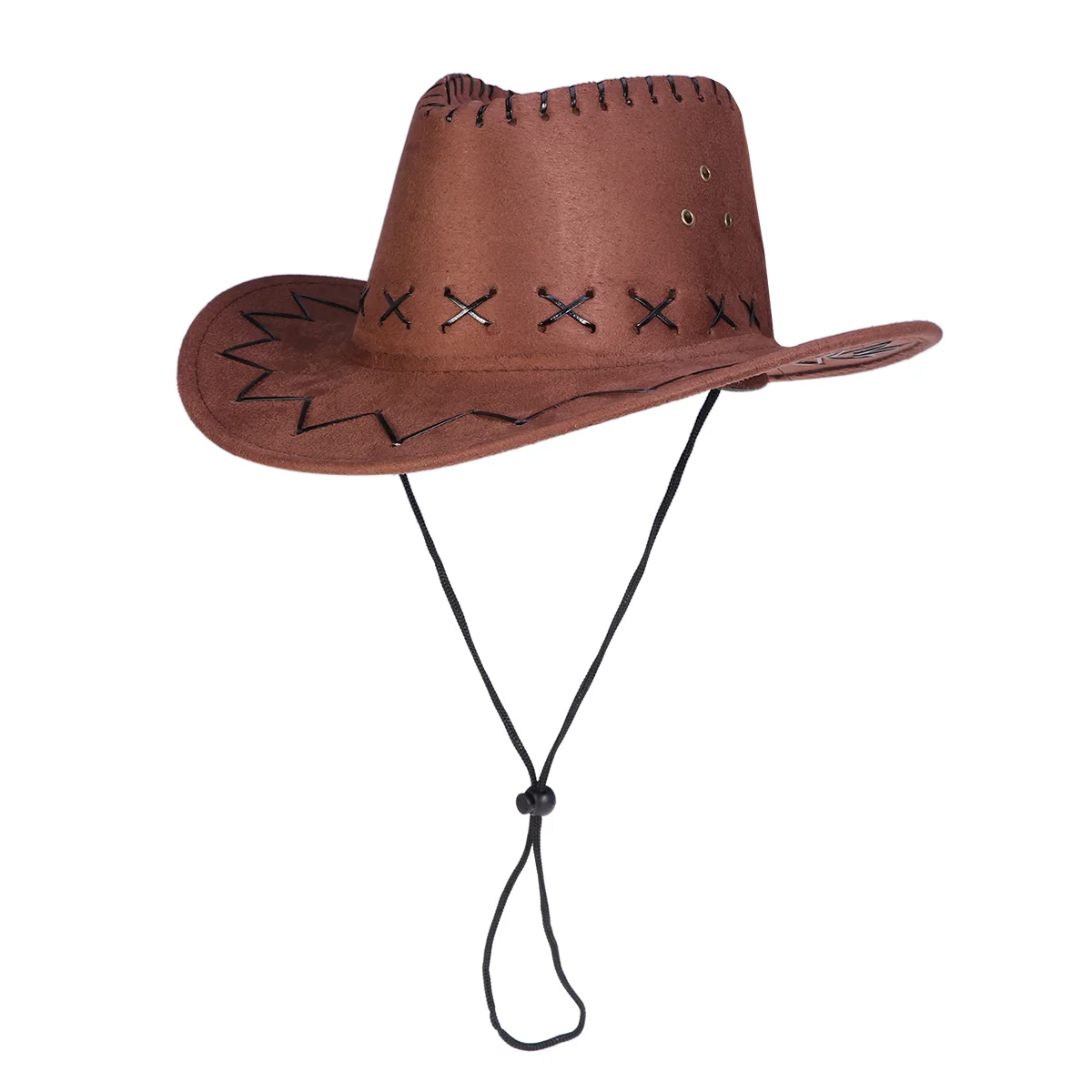 

Casual Western Hat Cowgirls Children Hat Artificial Suede Wide Brim Leisure Halloween Children Hat(Brown Children)