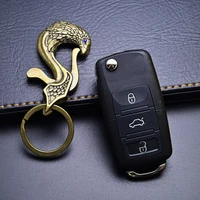 high quality brass key chain key ring men eagle head waist hanging car keychain creative gifts for men