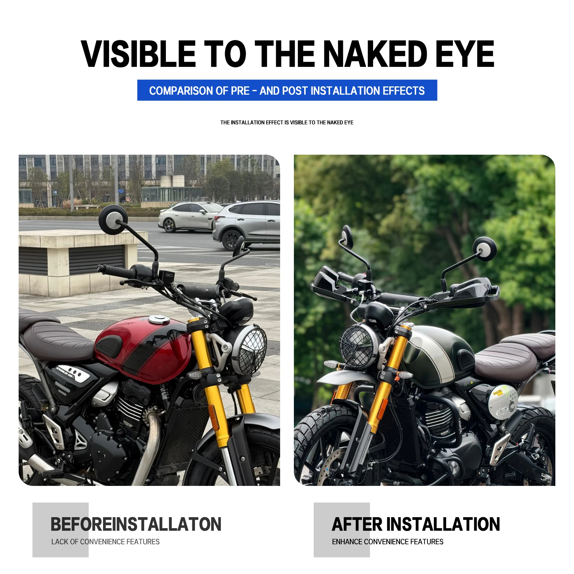 Фото Защитный кожух руля из алюминиевого сплава для мотоцикла Triumph Scrambler 400X XC Speed400, ветрозащитный щиток для рук №3
