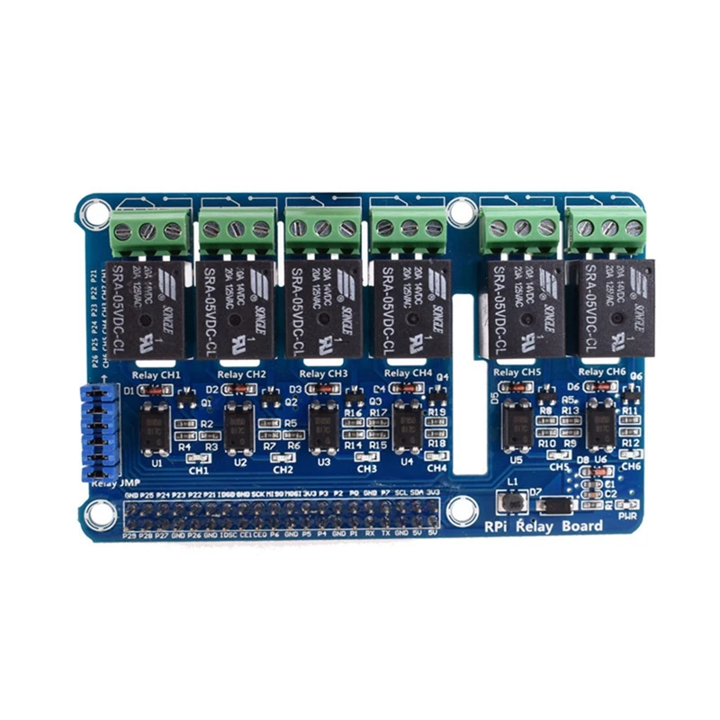 

6 Channel Rpi Relay Control Panel Module Expansion Board For Raspberry Pi 3 2 A+ B+ 2B 3B