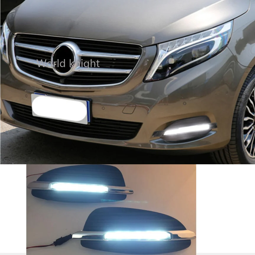 

DRL для Mercedes Benz V250 V260 V-Class Vito 2016 2017 2018 2019 дневной свет Автомобильные светодиодные дневные ходовые огни Противотуманные фары 1 комплект