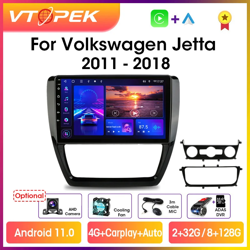 Автомобильная Мультимедийная система Vtopek автомагнитола на Android 4G + Wi-Fi с GPS и DSP