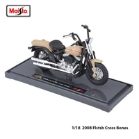 maisto 118 harley davidson 2008 flstsb cross bones alloy static die casting motorcycle model classic car collectible gift toy