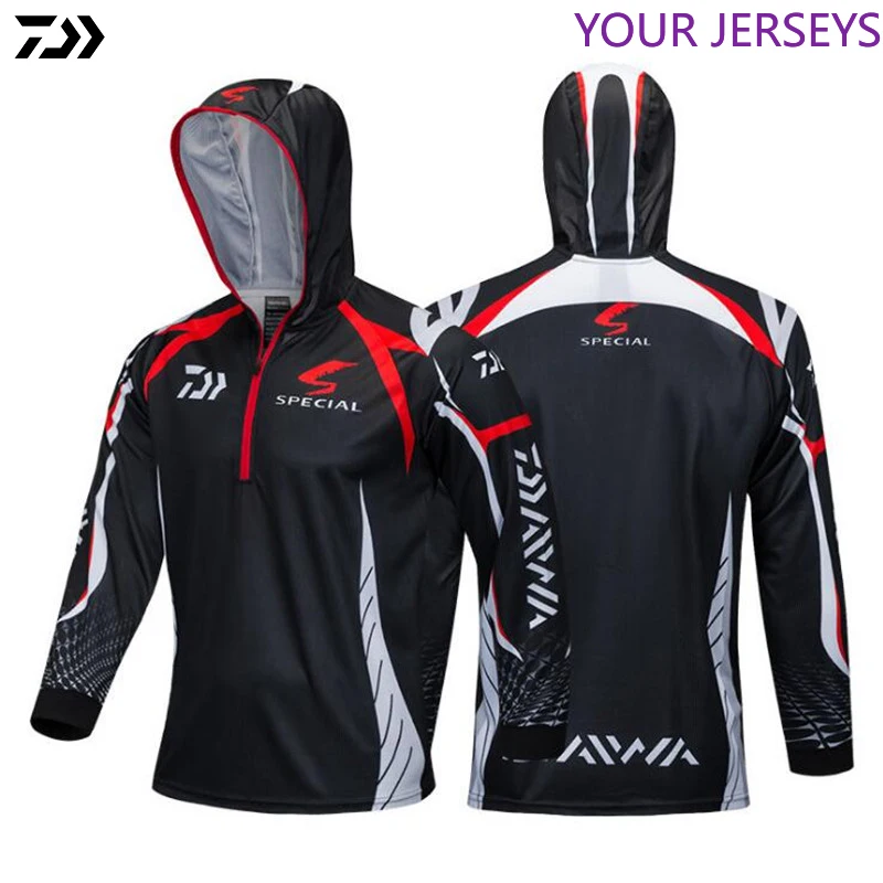

2021 Outdoor Clothing Hooded Full Sleeve Fishing Shirts Anti Uv Camping Top Quality Breathable Fishermen Jackets Fishing DAIWA