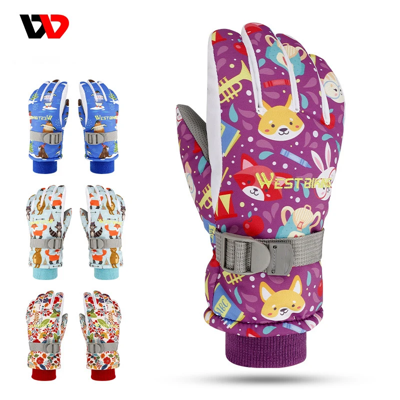 

West Biking Warm Skid Winter Fleece Cute Child Outdoor Wind Proof Gloves
