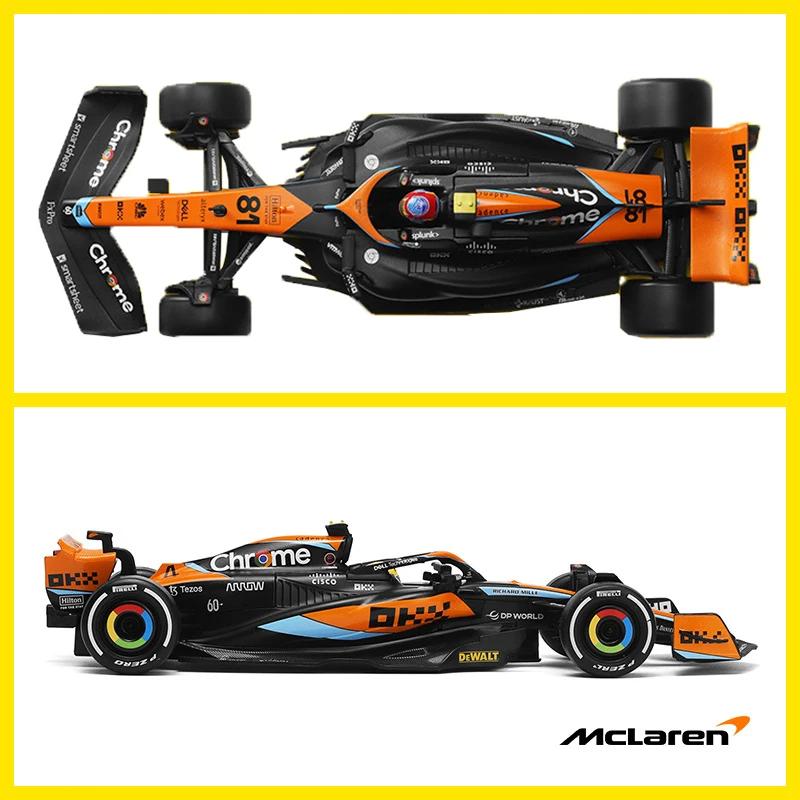 1:24 2023 Новая команда McLaren F1 MCL60 4 # Ландо Норрис 81 Модель автомобиля из сплава Oscar Piastri