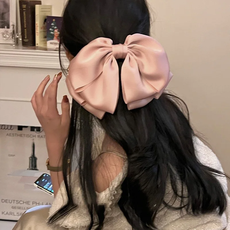 

Женская заколка для волос TwinkLei с большим бантом для девочек, однотонная женская заколка для волос, аксессуары для волос в Корейском стиле, подарок