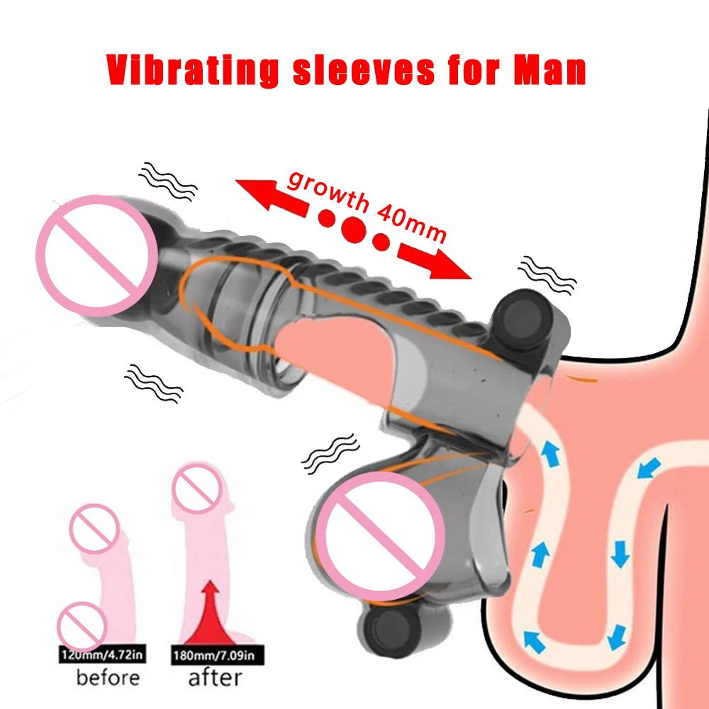 

Мужской пенис, вибрирующее кольцо, манжеты, удлинитель пениса, манжета для задержки эякуляции, вибрирующий презерватив, многоразовые секс-игрушки для увеличения пениса для мужчин