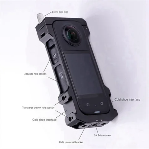 A29F-для Insta360 X3, металлическая защитная клетка, панорамный чехол для экшн-камеры с резьбой 1/4, крепление для холодного башмака