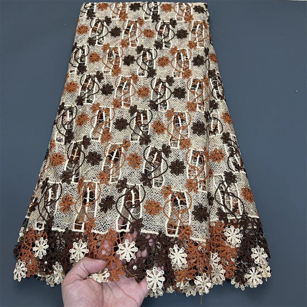 2024 новейшая африканская кружевная ткань с бисером белая вышивка французская
