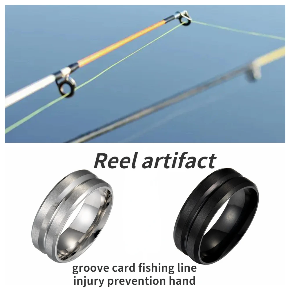 

Stainless Steel Ring Fishing Artifact Take-up Jewelry Groove Card Fishing Line Anti-injury Hand Fishing Ring Outdoor Supplies