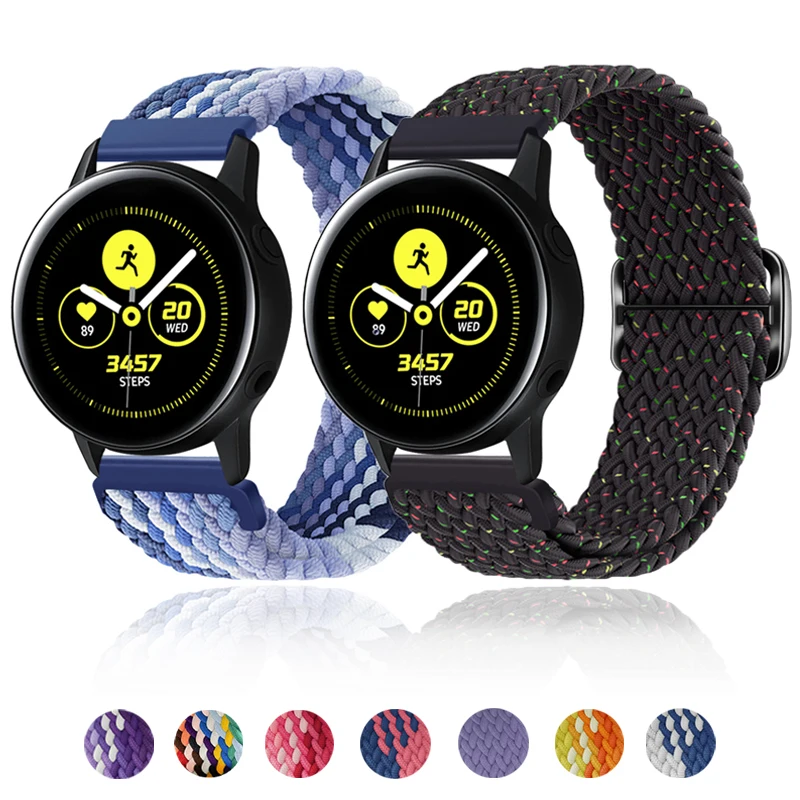 

Ремешок Плетеный для Samsung Galaxy watch 4/classic/Active 2, браслет для наручных часов 20 мм 22 мм, регулируемый браслет, браслет для Amazfit GTS 2