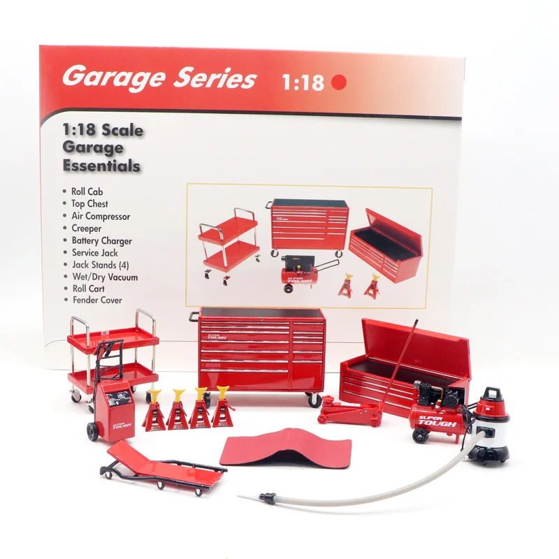 

Набор аксессуаров для гаража 1/18, набор инструментов для ремонта гаража, украшение из сплава, специальная модель автомобиля