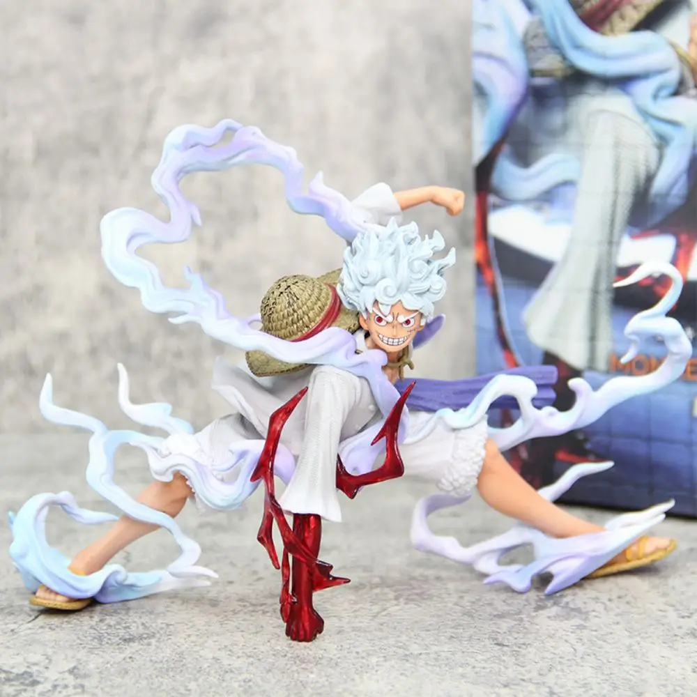 

17CM Anime One Piece Gear 5 Luffy Figure Squat Punch Series Sun God Nikka Model Toy Decoration Collectible For Children Gifts