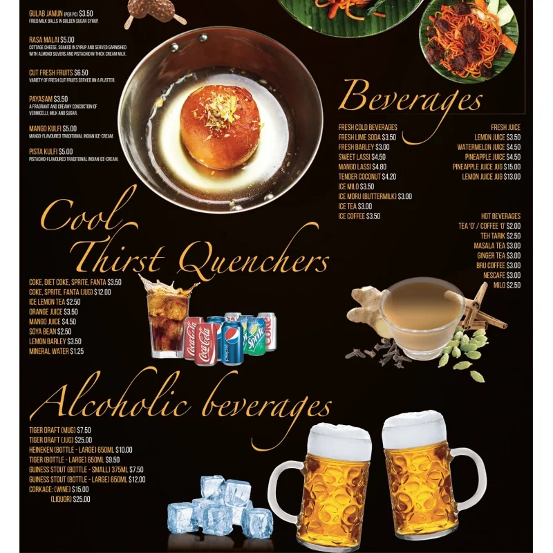 

print glossy restaurant menu