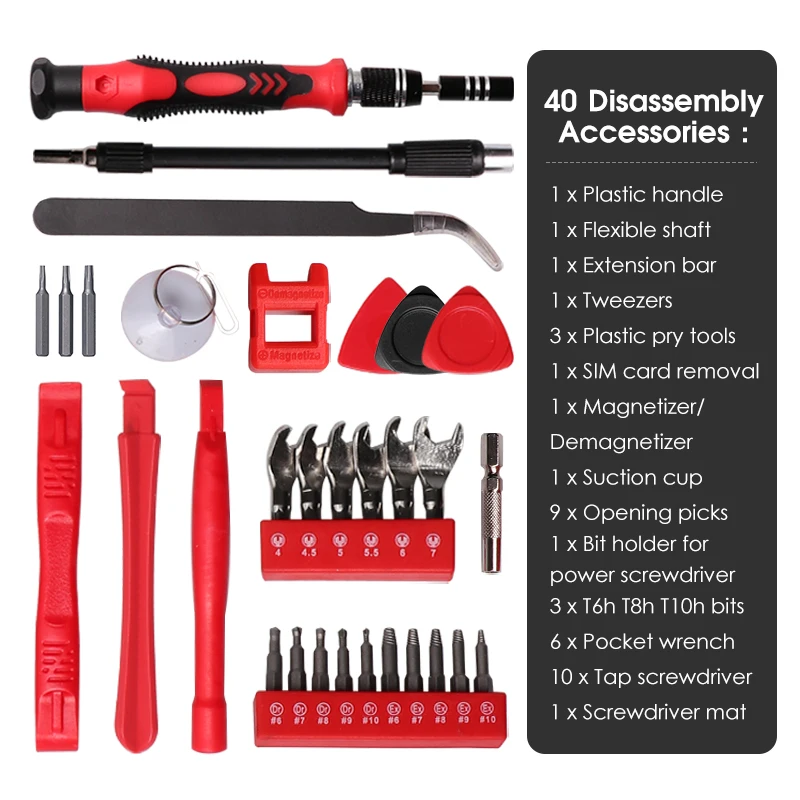 

KINDLOV Screwdriver Set 138 In 1 Magnetic Torx Phillips Screw Bit Kit With Electrical Driver Remover Wrench Repair Phone PC Tool