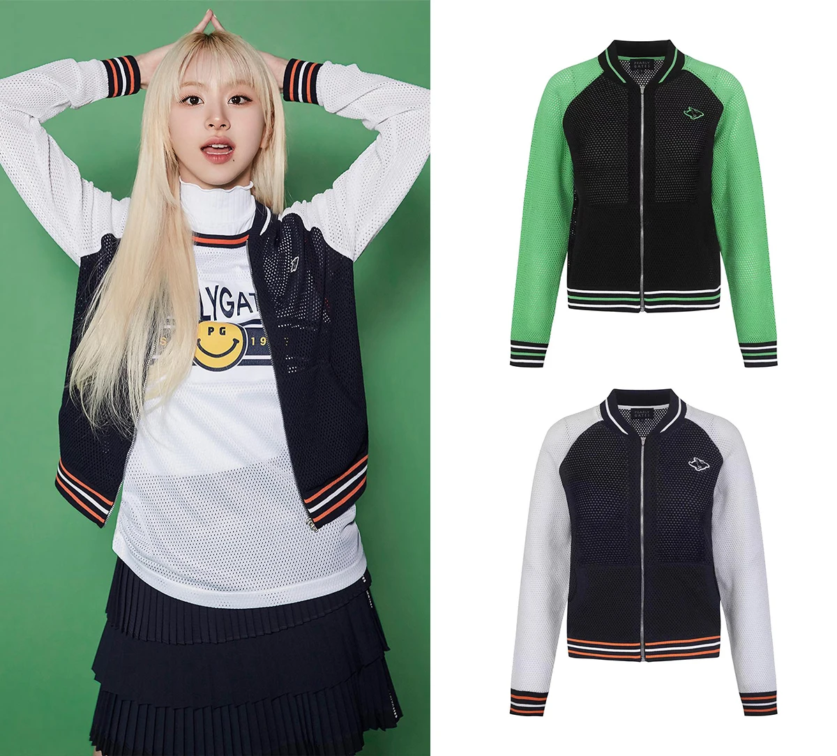 

Women's Golf Jacket Hollow Mesh Style Zip Knit Cardigan Coat W123049