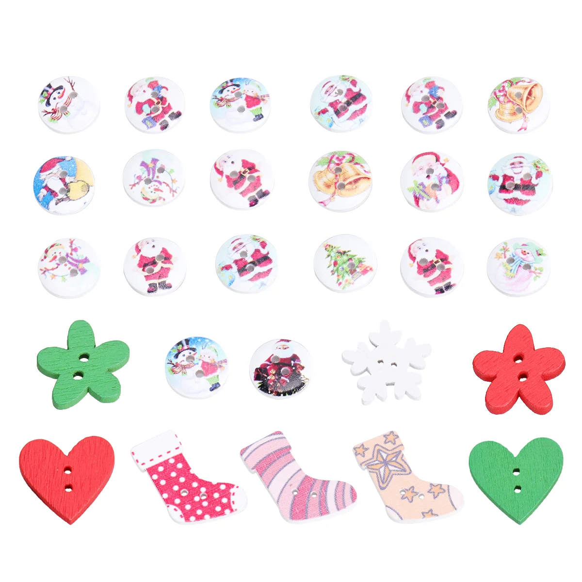 

Buttons Christmas Wooden Sewing Button Holiday Wood Craftscrapbooking Embellishmentsnovelty Fastener Crochet Crafts Heart