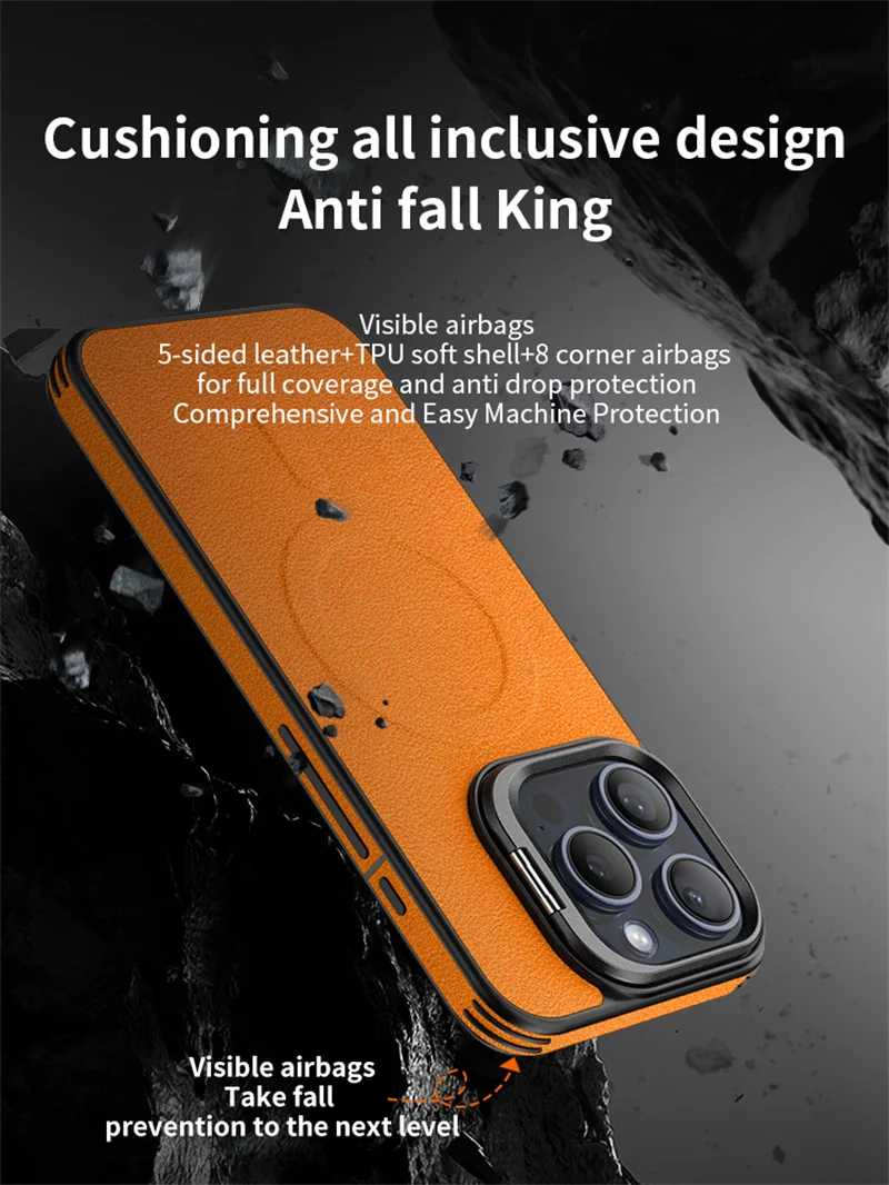 Кожаный чехол для мобильного телефона с магнитным кронштейном объектива и